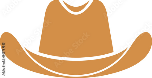 Classic Brown Cowboy Hat Vector Illustration Isolated on White Background for Western Design Themes