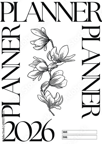 planner 2026 with flowers on cover