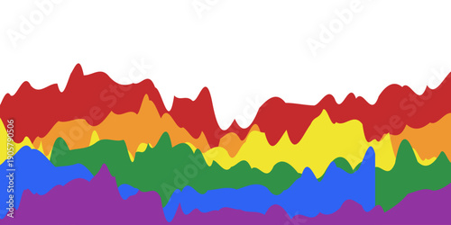 PRIDE MONTH gradient rainbow background. LGBT flag. Template design, vector illustration. Love wins. Colorful symbols. Gay pride collection. Banner. Copy space.