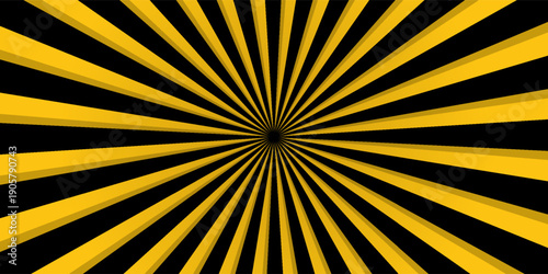 Black and yellow sunburst abstract background design vector with dotted