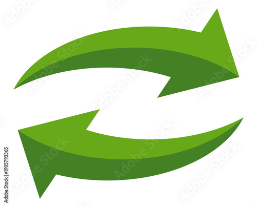 green recycling arrow. renewable ecological and natural icon element