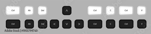 Computer Shortcut Icons | Ctrl Alt Del C V Set