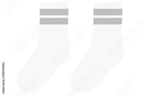 シンプルなラインが入った靴下のイラスト素材　ベクター