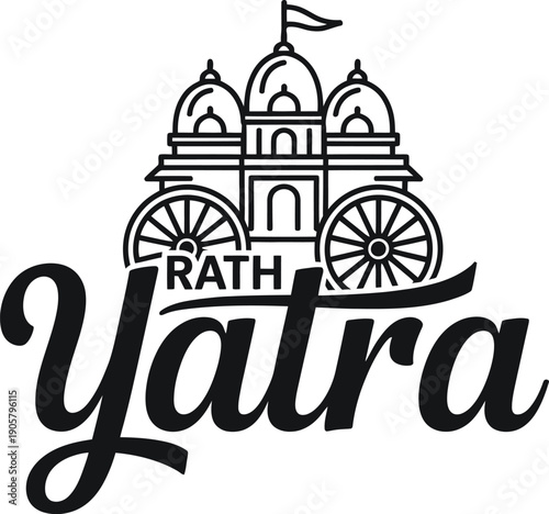 Rath Yatra festival celebration Hinduism chariot procession traditional icon logo design element