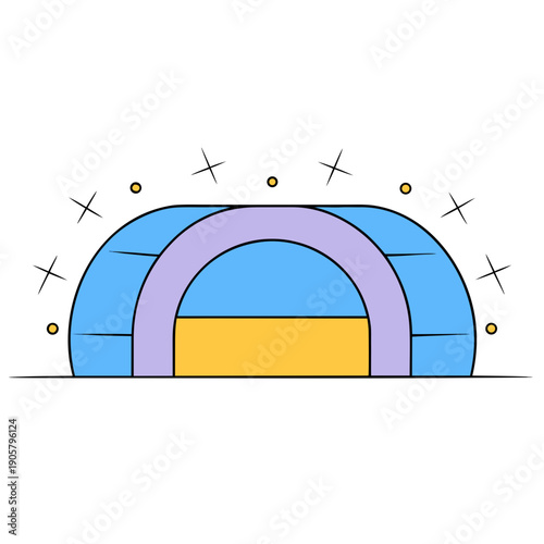 Vector illustration of a colorful igloo