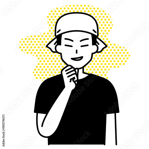 悪巧みをする居酒屋の男性店員