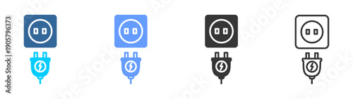 plug icon set multiple style collection