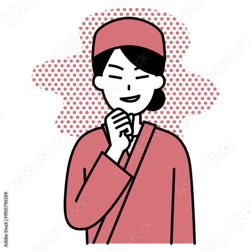 悪巧みをする和食屋の女性店員