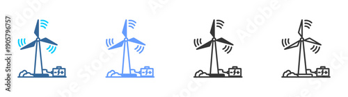  turbine icon set multiple style collection