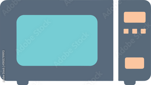 Minimalist icon of a microwave oven, simple vector illustration for modern kitchens