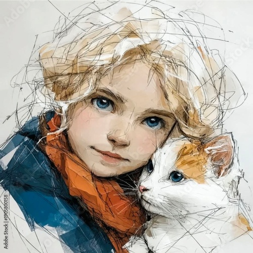 Cat and girl