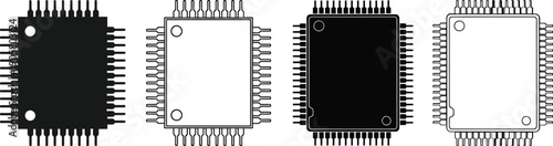A comparison of different integrated circuit packages and their pin configurations