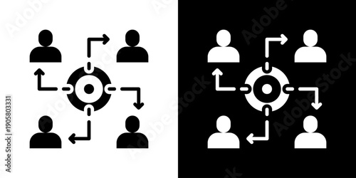 Collaboration Icon Set Vector Collection Isolated In Black And White