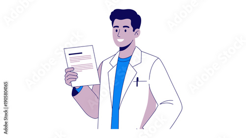 Doctor with a Document: A professional doctor holding and reviewing a document, showcasing a blend of knowledge, care, and attention to detail.