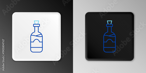 Line Bottles of wine icon isolated on grey background. Colorful outline concept. Vector