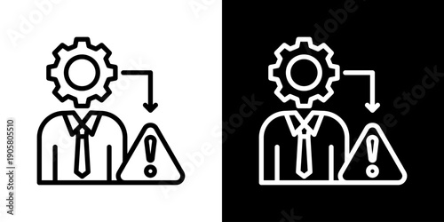 Risk Management Icon Set Vector Collection Isolated In Black And White