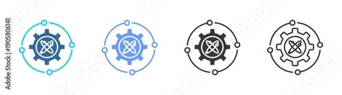 science  icon set multiple style collection