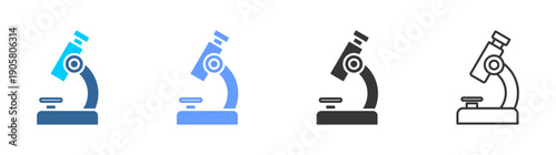 microscope icon set multiple style collection