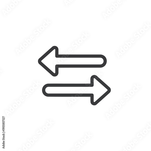 Two arrows pointing in opposite directions symbolizing exchange or transfer