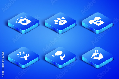 Set Donation food, Shelter for homeless, Animal volunteer, Veterinary clinic and icon. Vector