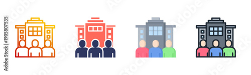 Corporate Culture Icon Set Multiple Style