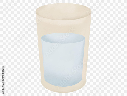 Watercolor glass of water clean minimal illustration vector.