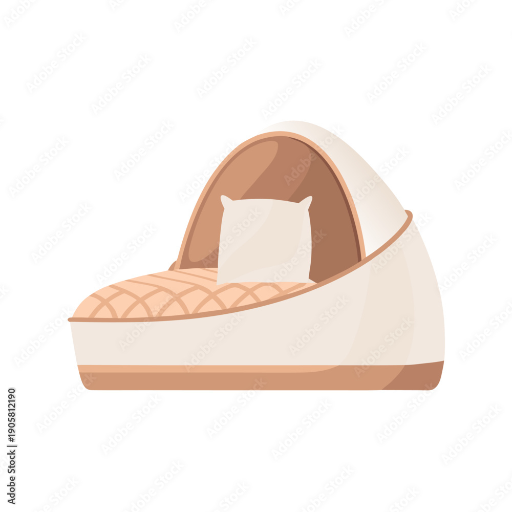 Naklejka premium Modern cozy egg-shaped lounge chair with cushion and quilted pattern on a white background for stylish home décor.