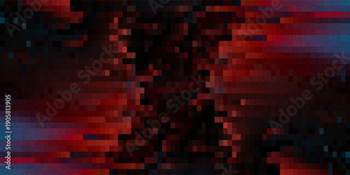 Glitch distorted grunge layer . Noise destroyed texture . Trendy defect error shapes . Overlay grunge texture . Distressed effect .Vector shapes with a halftone dots screen print texture