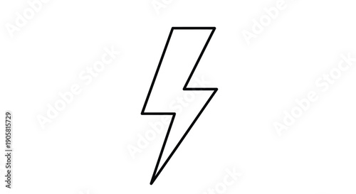 Simple black outline of a lightning bolt on a white background