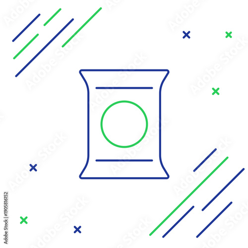 Line Bag or packet potato chips icon isolated on white background. Colorful outline concept. Vector