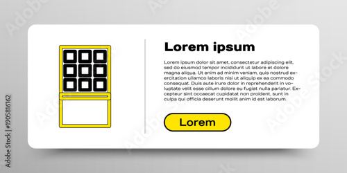 Line Chocolate bar icon isolated on white background. Colorful outline concept. Vector