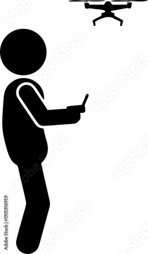 Drone Remote Control Silhouette Vector
