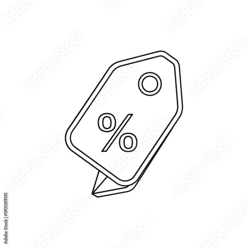 A detailed illustration of a price tag with a percentage symbol.