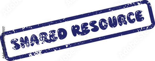 Blue Shared Resource official rubber stamp mark for collaborative project communication