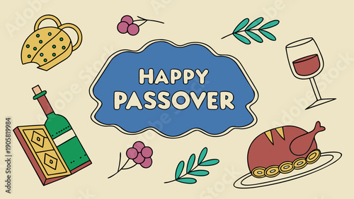 Vintage set of food and drinks labels featuring vector icons and restaurant menu illustrations in a retro cartoon style sticker pattern