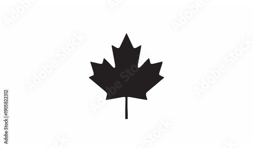 Canadian maple leaf botanical symbol silhouette vector illustration