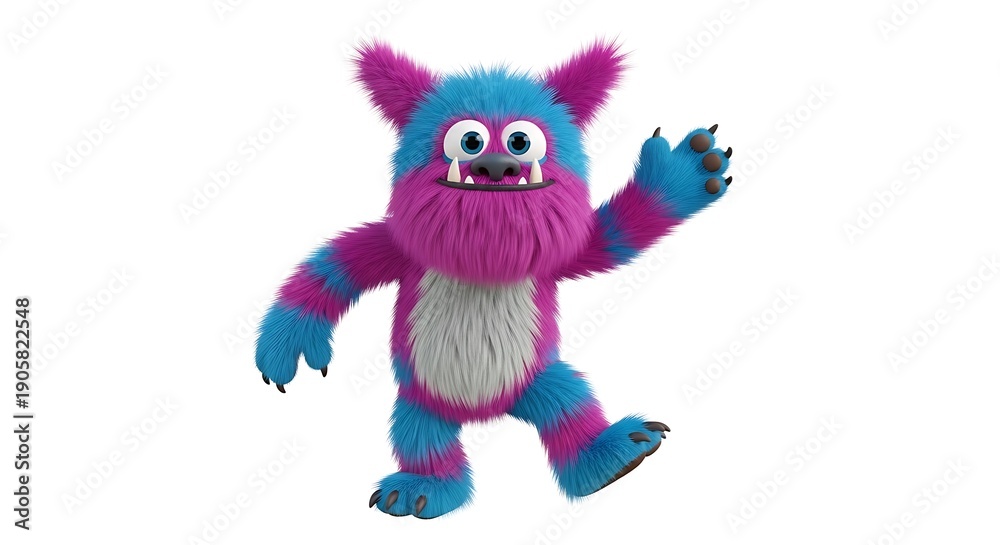 Naklejka premium Colorful Cartoon Monster Toy Character Illustration.