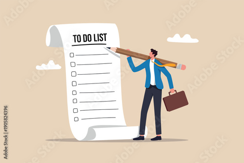 A determined professional tackling a long to-do list with a ruler.