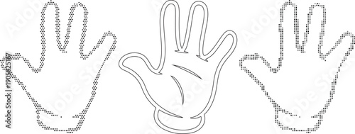 Hand signals with different finger positions and gestures illustration