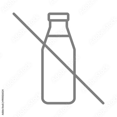 Bild auf Leinwand Grey dairy free symbol, simple, outline, adjustable stroke
