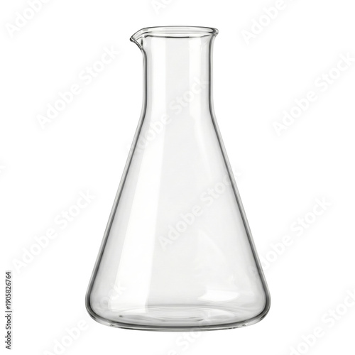 Empty glass Erlenmeyer flask for science experiments