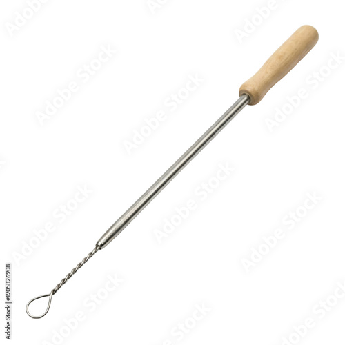 Microbiology inoculation loop with wooden handle