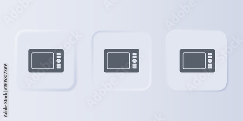 Grey Graphic tablet icon isolated on grey background. Set icons in square buttons. Vector