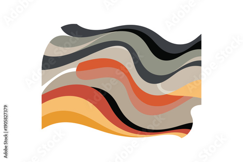 Wave colorful illustration with wavy lines in vibrant modern style