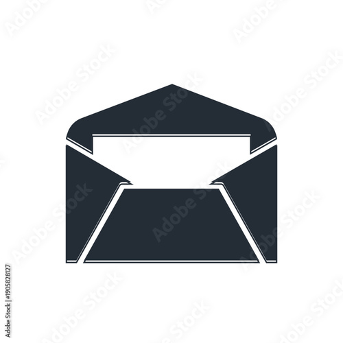 Black Envelope icon isolated on white background. Email message letter symbol. Vector