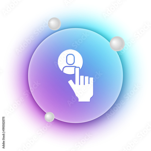 White Head hunting icon isolated on white background. Business target or Employment sign. Human resource and recruitment for business. Blue and purple gradient circle background. Vector