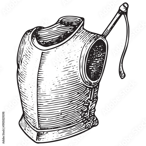 Vintage Medieval Breastplate Armor Engraving Retro Knight Chest Armor Illustration Antique Woodcut Art