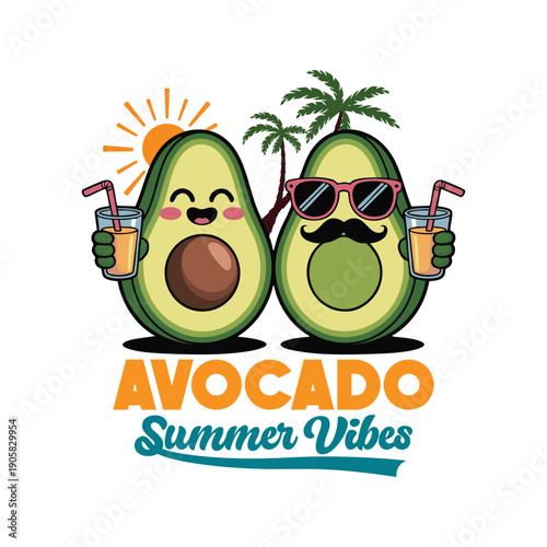 Summer avocado t-shirt design