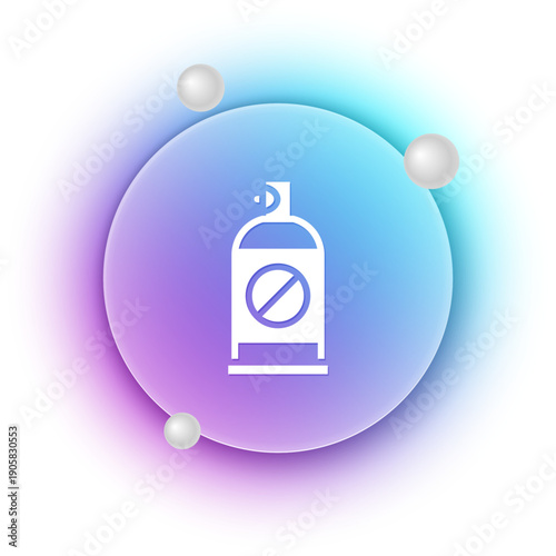White Spray against insects icon isolated on white background. Blue and purple gradient circle background. Vector