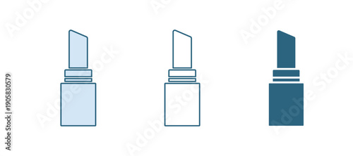 Blue Lipstick icon isolated on white background. 8 March. International Happy Women Day. Vector